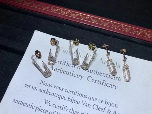 custom real 18k gold AU750 Gold Fine Jewelry Brand Wedding Bands Diamond Studded Earrings