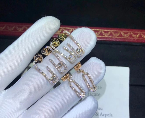 custom real 18k gold AU750 Gold Fine Jewelry Brand Wedding Bands Diamond Studded Earrings