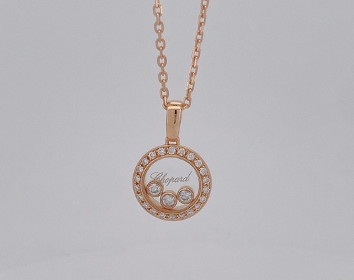 Unisex Chopard 18K Rose Gold Diamond Necklace Gold Jewelry Gorgeous Designs