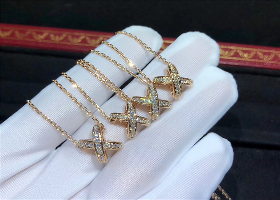 Sophisticated 18K Gold Diamond Necklace ,  Jeux De Liens Necklace