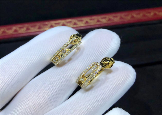 Personalized Charming  Diamond Earrings In 18K Yellow Gold