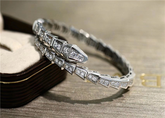luxury jewelry brands  Serpenti One Coil 3.88ct 18kt White Gold Bracelet BR857492