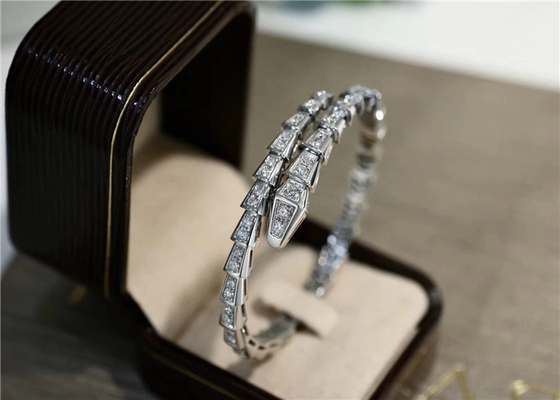 luxury jewelry brands  Serpenti One Coil 3.88ct 18kt White Gold Bracelet BR857492