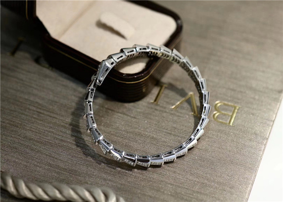luxury jewelry brands  Serpenti One Coil 3.88ct 18kt White Gold Bracelet BR857492