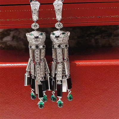 Gemachte Schmuck Diamant 18k Gold Stud Ohrringe Brand Panther Ohrringe