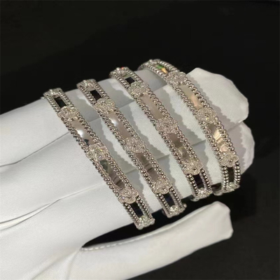 Custom HK Setting Schmuck VCA Armband 18k Weißgold Diamant Armband