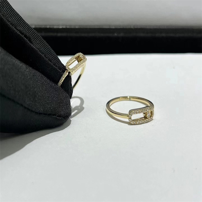 Custom Schmuck 18k Gold Ringe Lucky Move AU750 Gold Diamant Ring