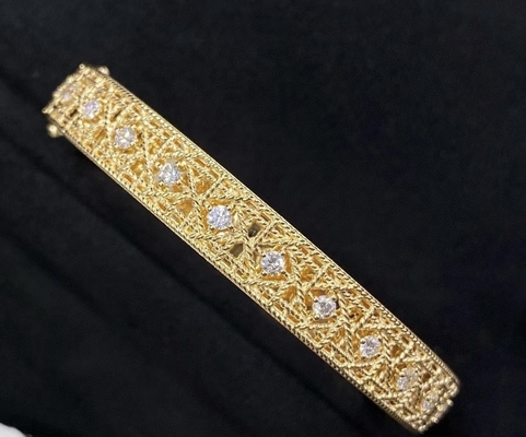 18K-Gold-Diamant-Armband mit Polster-Finiß, Prong-Setting, Schmuckhersteller