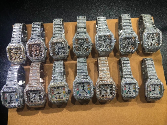 Luxus-Design Hip-Hop Eis aus dem Labor Diamanten Moissanite Diamantuhr